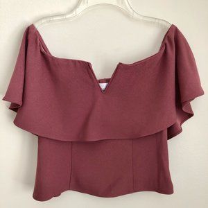 V Neckline Off the Shoulder Top